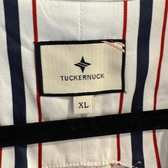 Tuckernuck Shirt Dress White Striped Collared Pocket Pullover Sleeveless Sz XL - Picture 3 of 7
